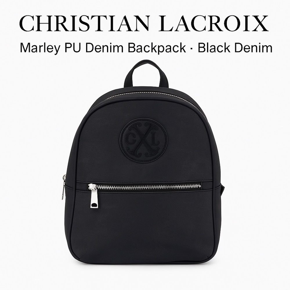 Christian Lacroix Marley PU Denim Backpack – Black Denim